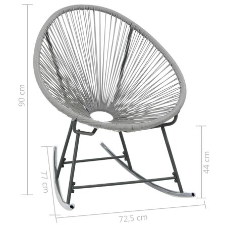  Balansoar de exterior tip lună, gri, poliratan