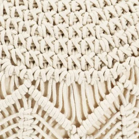  Taburet puf macrame lucrat manual, 45 x 30 cm, bumbac