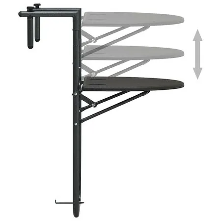  Masă balcon suspendată maro 60x64x83,5 cm plastic aspect ratan