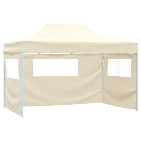  Cort de petrecere pliabil cu 4 pereți, crem, 3 x 4 m, oțel