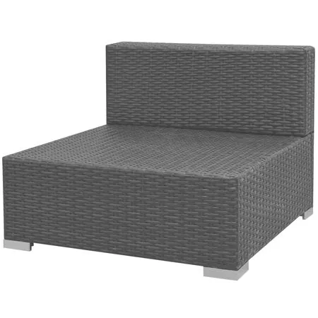  Set mobilier de grădină cu baldachin, 7 piese, negru, poliratan