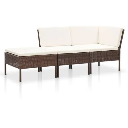  Set mobilier de grădină cu perne, 8 piese, maro, poliratan