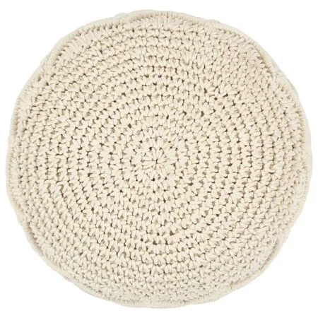  Taburet puf macrame lucrat manual, 45 x 30 cm, bumbac