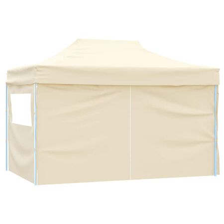 Cort de petrecere pliabil cu 4 pereți, crem, 3 x 4 m, oțel