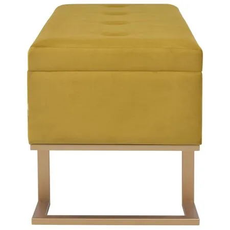  Banchetă cu un compartiment de depozitare muștar 105cm catifea