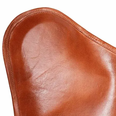  Scaun fluture, maro, piele naturală 