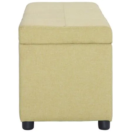  Bancă cu compartiment de depozitare, verde, 116 cm, poliester