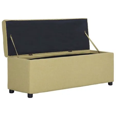  Bancă cu compartiment de depozitare, verde, 116 cm, poliester
