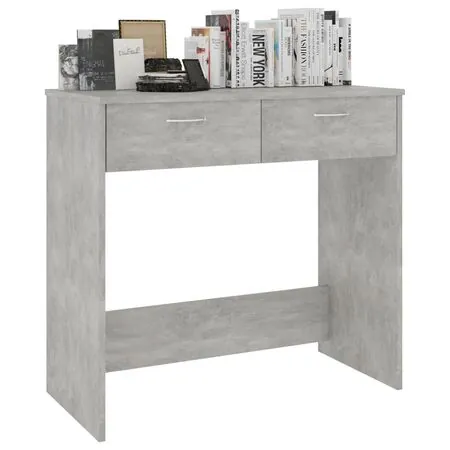  Birou, gri beton, 80x40x75 cm, lemn prelucrat