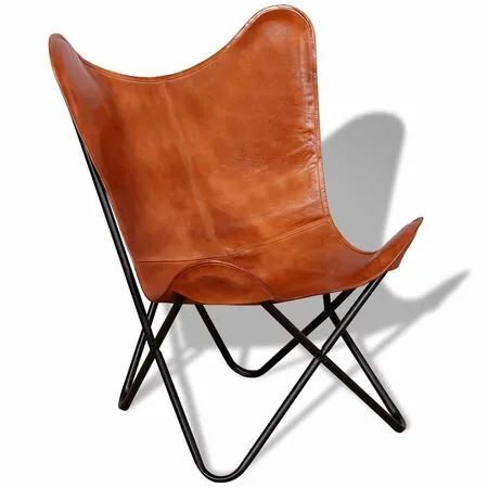 Scaun fluture, maro, piele naturală 