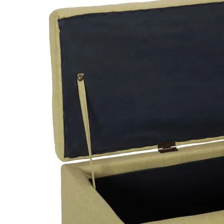  Bancă cu compartiment de depozitare, verde, 116 cm, poliester