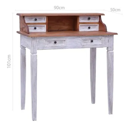  Birou de scris cu sertare, 90x50x101 cm, lemn masiv de mahon