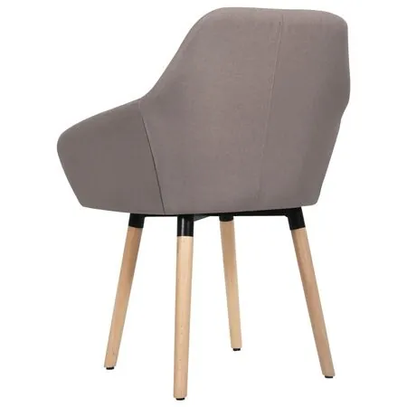  Scaune de bucătărie, 2 buc., gri taupe, material textil