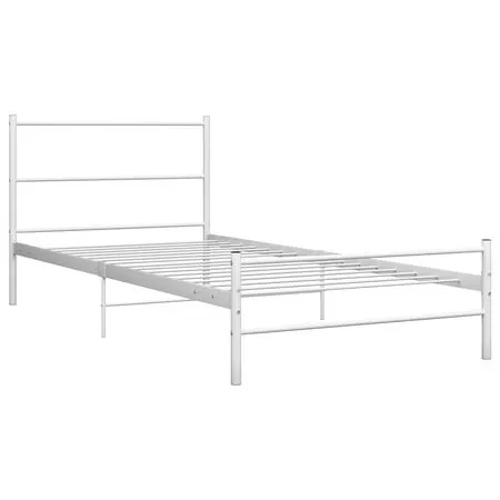  Cadru de pat, alb, 100 x 200 cm, metal