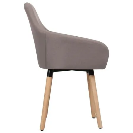  Scaune de bucătărie, 2 buc., gri taupe, material textil