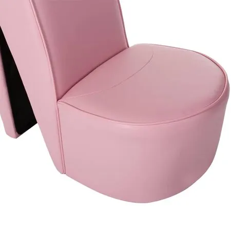  Scaun, design toc înalt, roz, piele ecologică