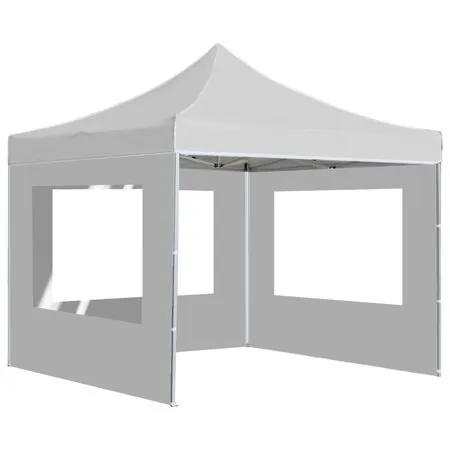  Cort de petrecere pliabil cu pereți, alb, 3 x 3 m, aluminiu