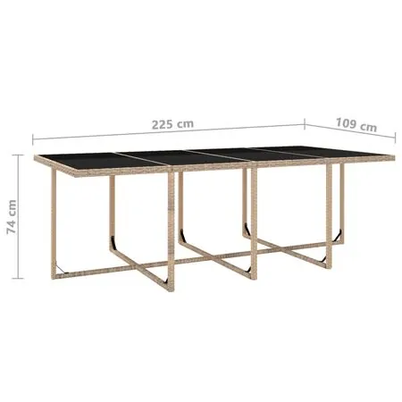 Set mobilier de exterior cu perne, 13 piese, bej, poliratan