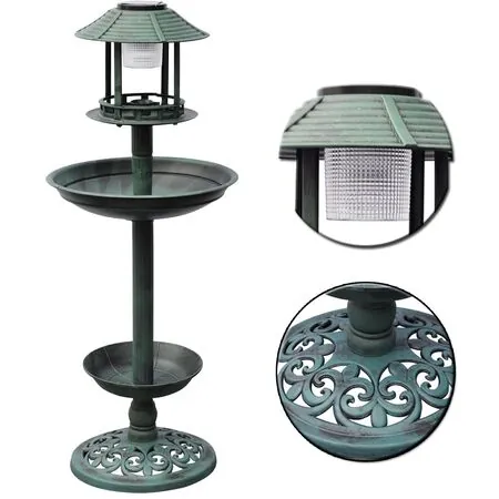  Fântână/hrănitor pentru păsări cu lumină solară