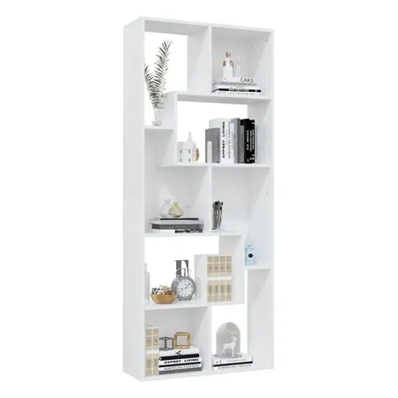  Bibliotecă, alb, 67x24x161 cm, lemn prelucrat