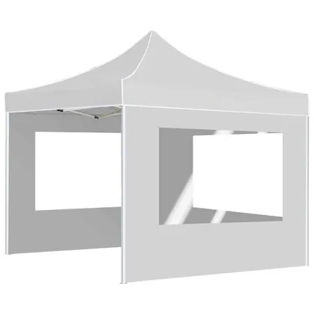  Cort de petrecere pliabil cu pereți, alb, 3 x 3 m, aluminiu