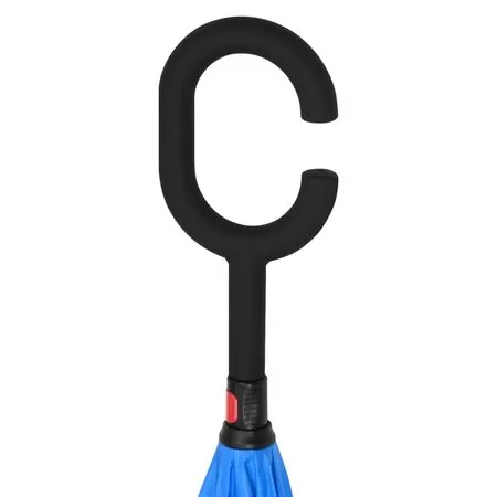  Umbrelă cu mâner în formă de C, negru, 108 cm