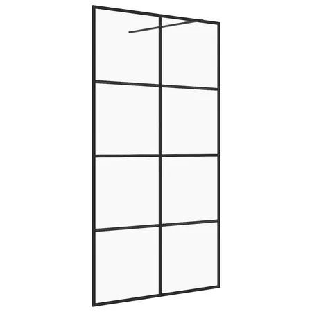  Paravan de duș walk-in negru 140x95 cm sticlă ESG transparentă