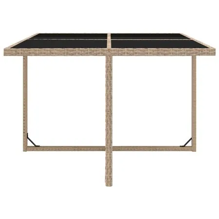  Set mobilier de exterior cu perne, 9 piese, bej, poliratan