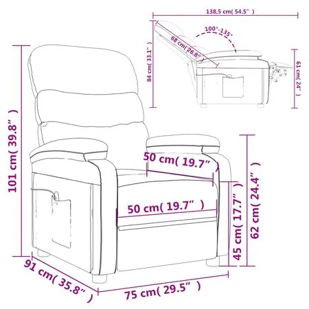  Fotoliu de masaj, gri închis, material textil