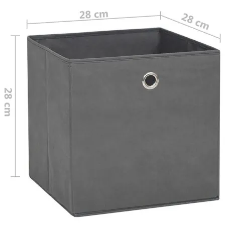  Cutii de depozitare, 4 buc., gri, 28x28x28 cm, material nețesut