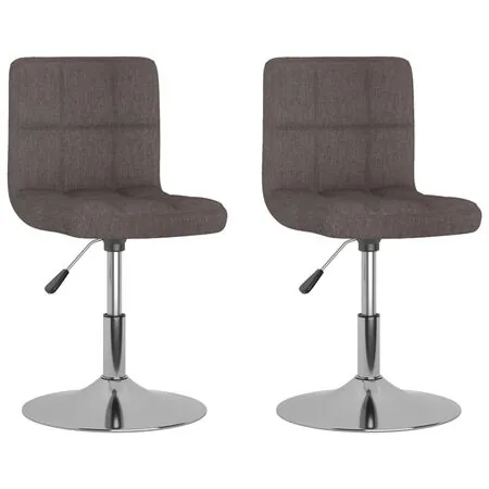  Scaune de bucătărie pivotante, 2 buc., gri taupe, textil