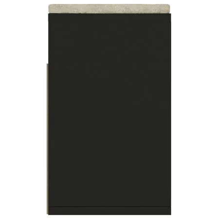  Banchetă pantofar cu pernă, negru, 104x30x49 cm, lemn prelucrat