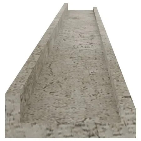  Rafturi de perete, 4 buc., gri beton, 100x9x3 cm