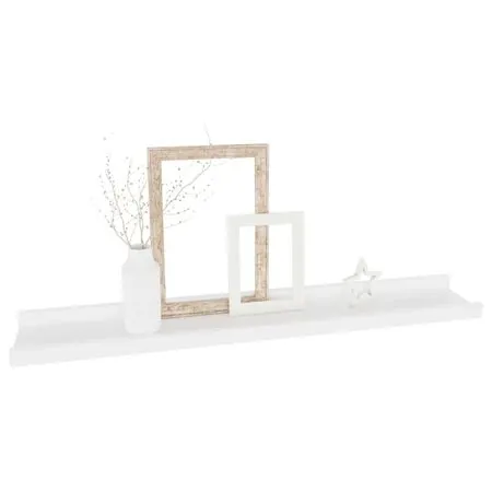  Rafturi de perete, 4 buc., alb, 60x9x3 cm