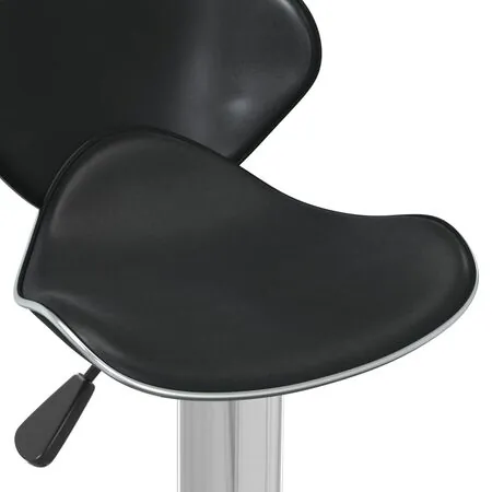  Scaun de bar, negru, piele ecologică