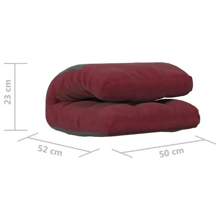  Scaun de podea pliabil, roșu vin, material textil