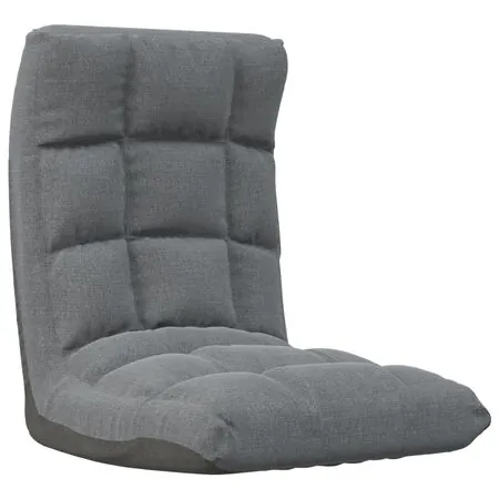  Scaun de podea pliabil, gri deschis, material textil