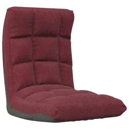 Scaun de podea pliabil, roșu vin, material textil