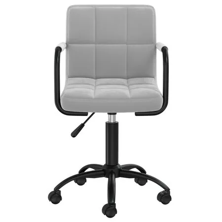  Scaune rotative de bucătărie, 2 buc., gri deschis, catifea