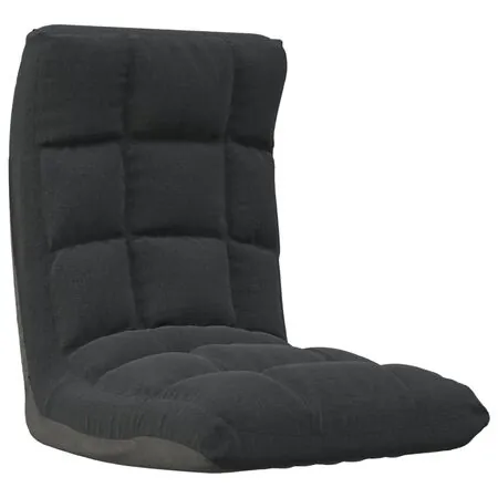  Scaun de podea pliabil, negru, material textil