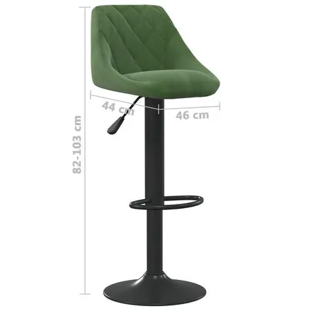  Scaune de bar, 2 buc., verde închis, catifea