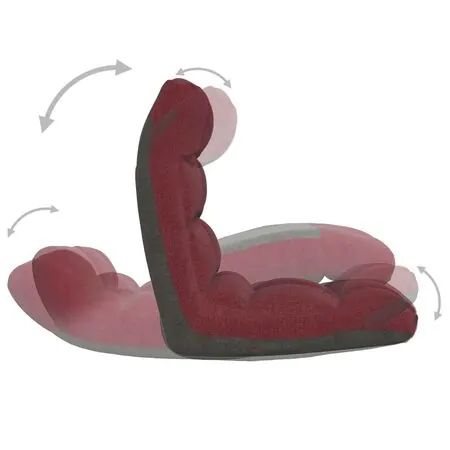  Scaun de podea pliabil, roșu vin, material textil