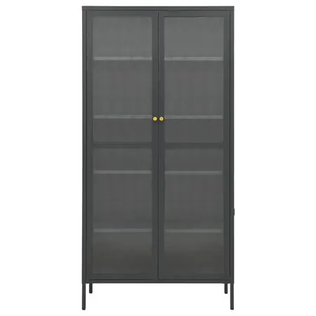  Vitrină, antracit, 90x40x180 cm, oțel și sticlă securizată