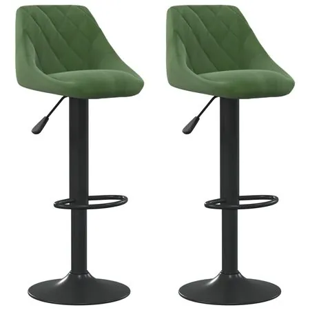  Scaune de bar, 2 buc., verde închis, catifea
