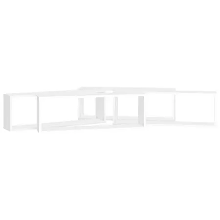  Rafturi de perete cub, 4 buc., alb, 80x15x26,5cm lemn prelucrat