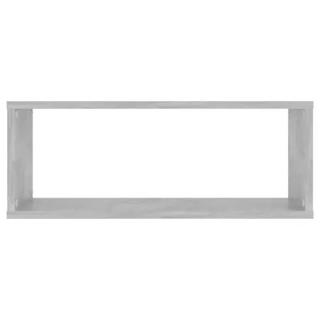  Rafturi de perete cub, 2 buc, gri beton, 60x15x23 cm, PAL
