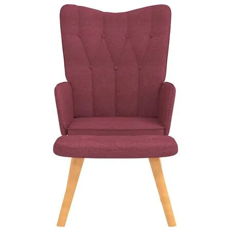  Scaun de relaxare cu taburet, roșu vin, textil