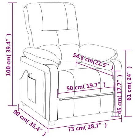  Fotoliu de masaj, maro, material textil