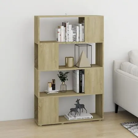  Bibliotecă/Separator cameră stejar sonoma 80x24x124,5 cm PAL  