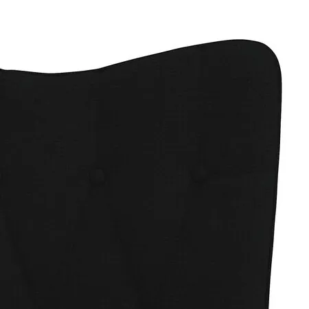  Scaun de relaxare cu taburet, negru, textil